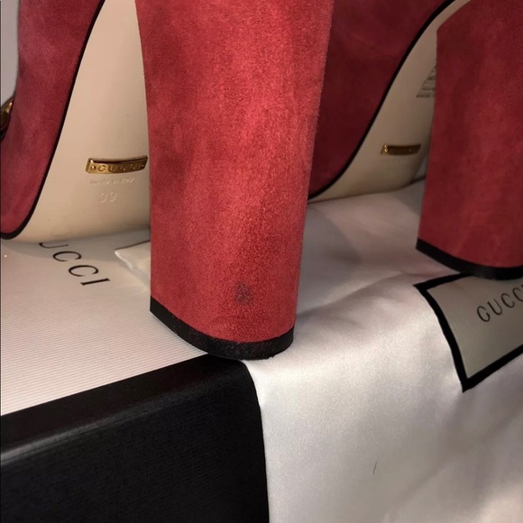Gucci Marmouth Red Suede Authentic 39 - Picture 8 of 8